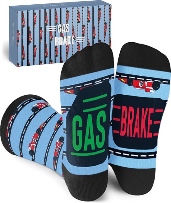 Malinsi® Chaussettes Hommes Formule 1 - Chaussettes d'intérieur jusqu'à 46 - Cadeau Happy Vaderdag Hommes - Chaussettes Père Papa - Coffret Cadeau pour Homme - Max Verstappen