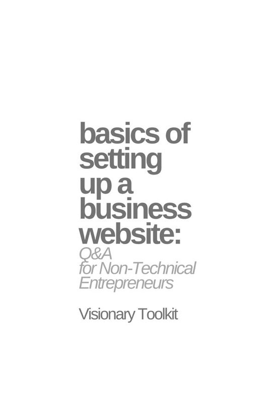 Basics of Setting Up a Business Website: Q&A for Non-Technic ... - cover