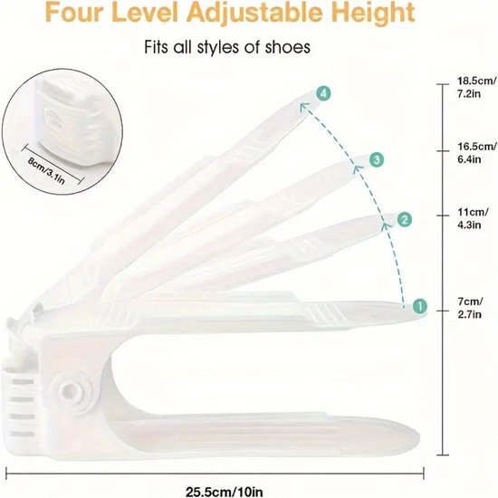 Étagère à chaussures Nivard - Banc à chaussures - Système de rangement Chaussures pour femmes - Organisateur - Blauw - 10 pièces