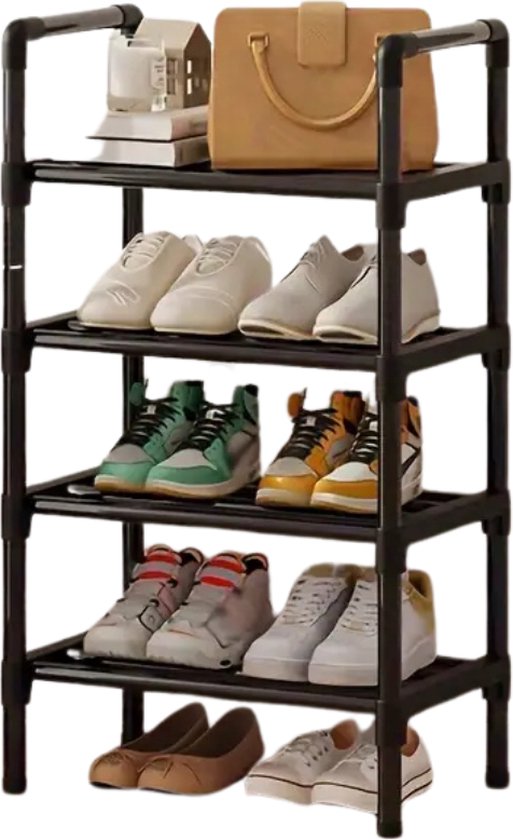 Étagère à chaussures Nivard - Banc à chaussures - Porte - Système de rangement de Chaussures pour femmes - Organisateur - 4 couches Klein