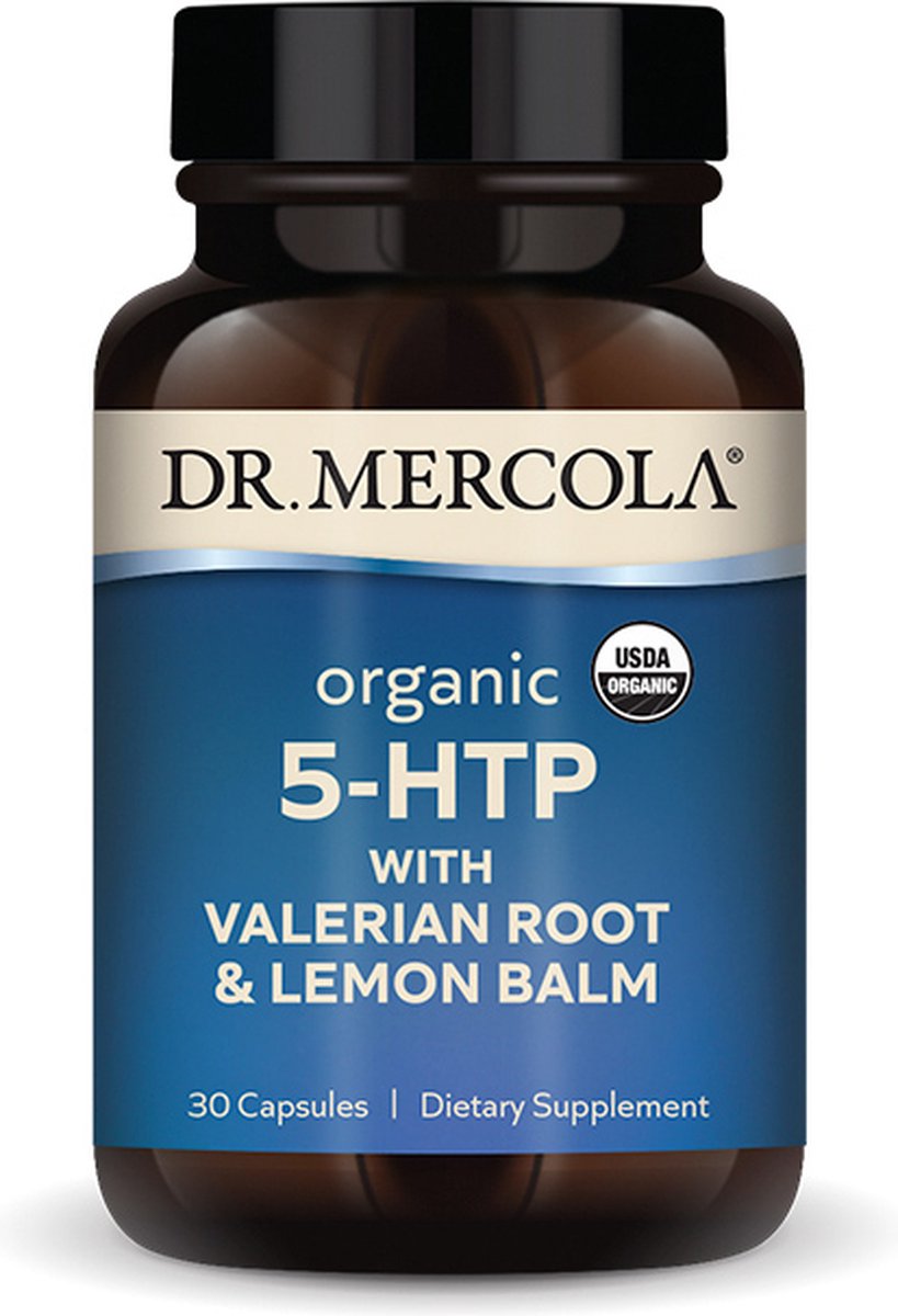 Goedkoopste Dr. Mercola - Organic 5-HTP - with Valeriaan Root & Lemon Balm - Slaap - Volwassenen - Sterk - 30 capsules