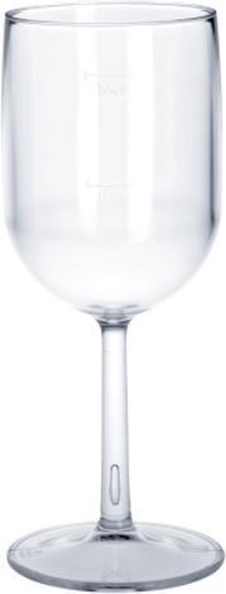 SET 6 stuks kristalhelder Plastic wijnglas 1/8L - 1/4L SAN vaatwasserbestendig