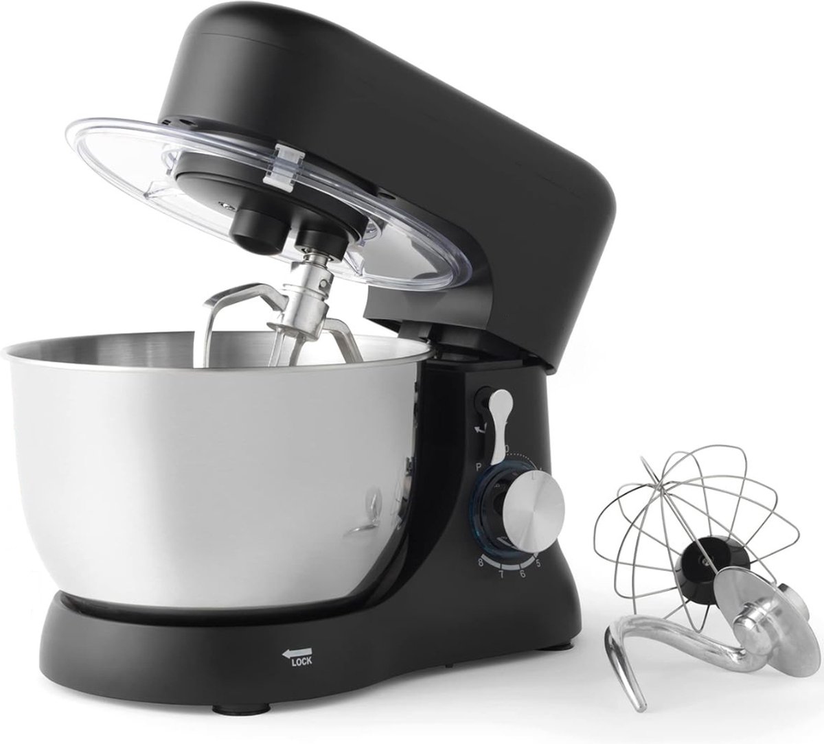 White-Label® Keukenrobot - Keukenmixer - Deegmachine Zwaar Deeg - Zwart