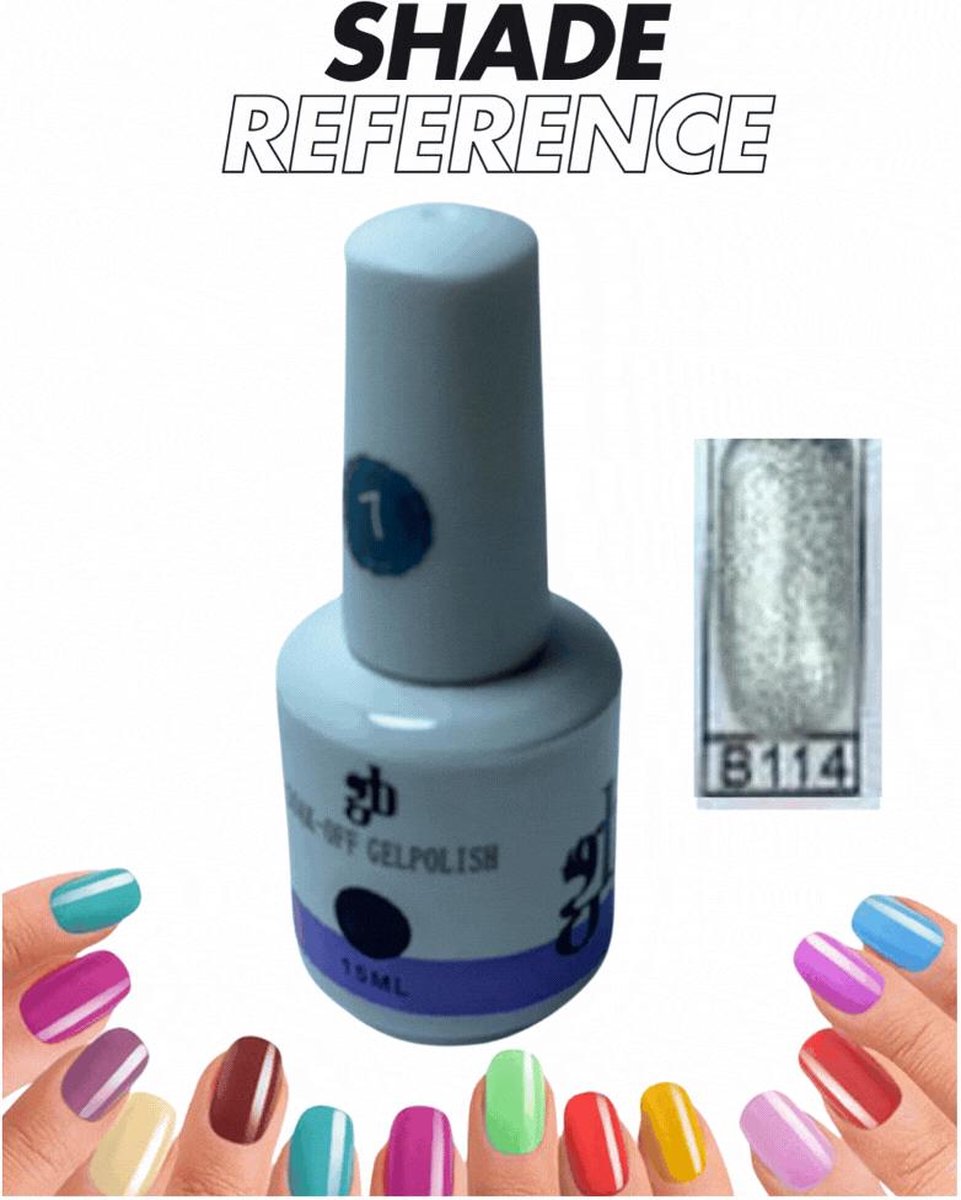 Gel Polish Soak Off - Gellak - Glitters Nagellak #B114 15ml