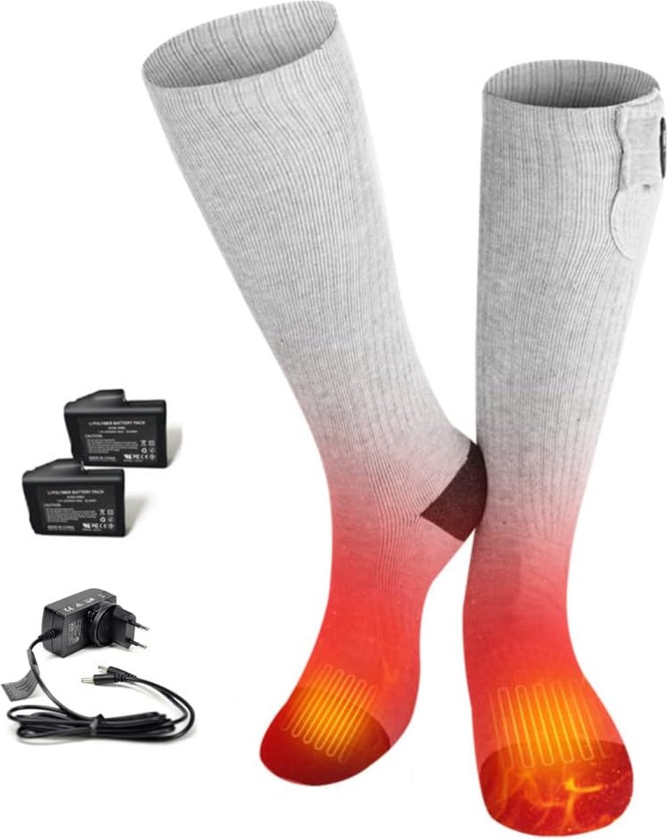 Lexium Verwarmde Sokken Oplaadbaar Elektrische Sokken Verwarmde Sokken Elektrisch Unisex Grijs