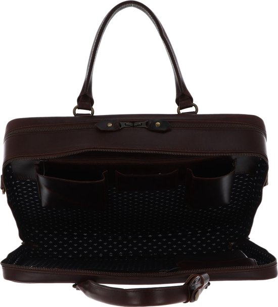 BUCKLE & SEAM Cuir Sac de bureau Sac d'ordinateur portable pour ordinateur portable Albert Dot Laptopbag Brown Marron foncé