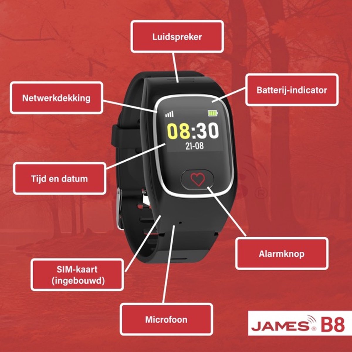 WS07 - Personenalarmering - GPS Alarmknop Ouderen - GPS SOS-knop senioren - Alarm ouderen - GPS SOS-knop Alzheimer - Valdetectie