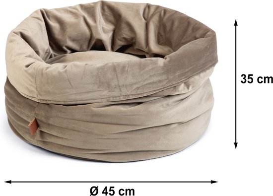 Designed by Lotte Fluco - Kattenmand - Fluweel - Velvet - Grijs - 45x45x35 cm