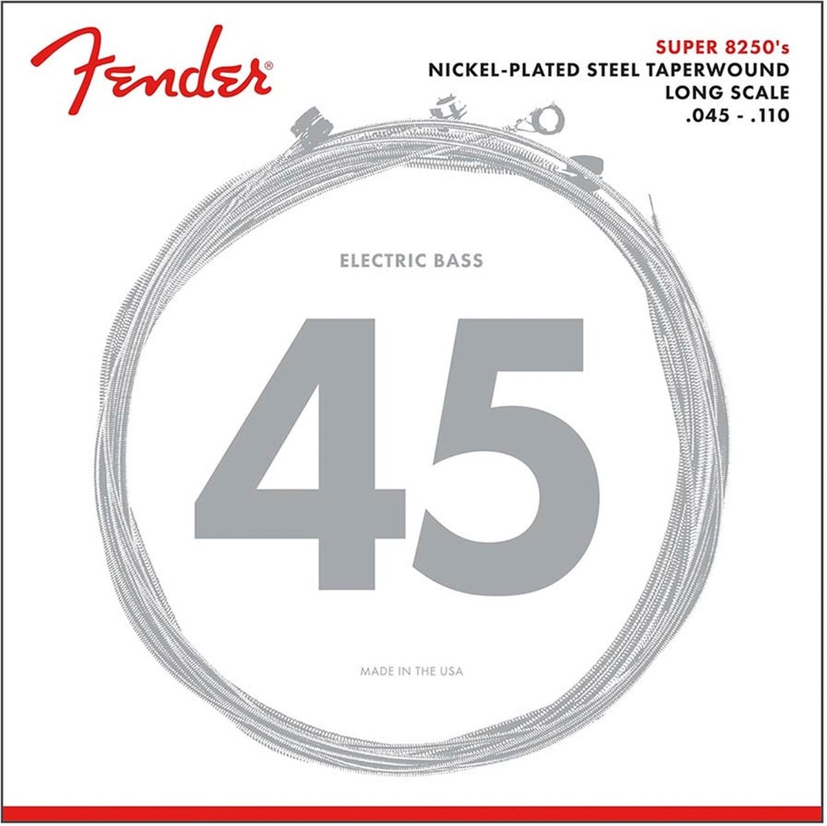 Fender F-8250M Bassnaren Set Nickel Roundwound Medium Taperwound Long Scale (045-110TW)