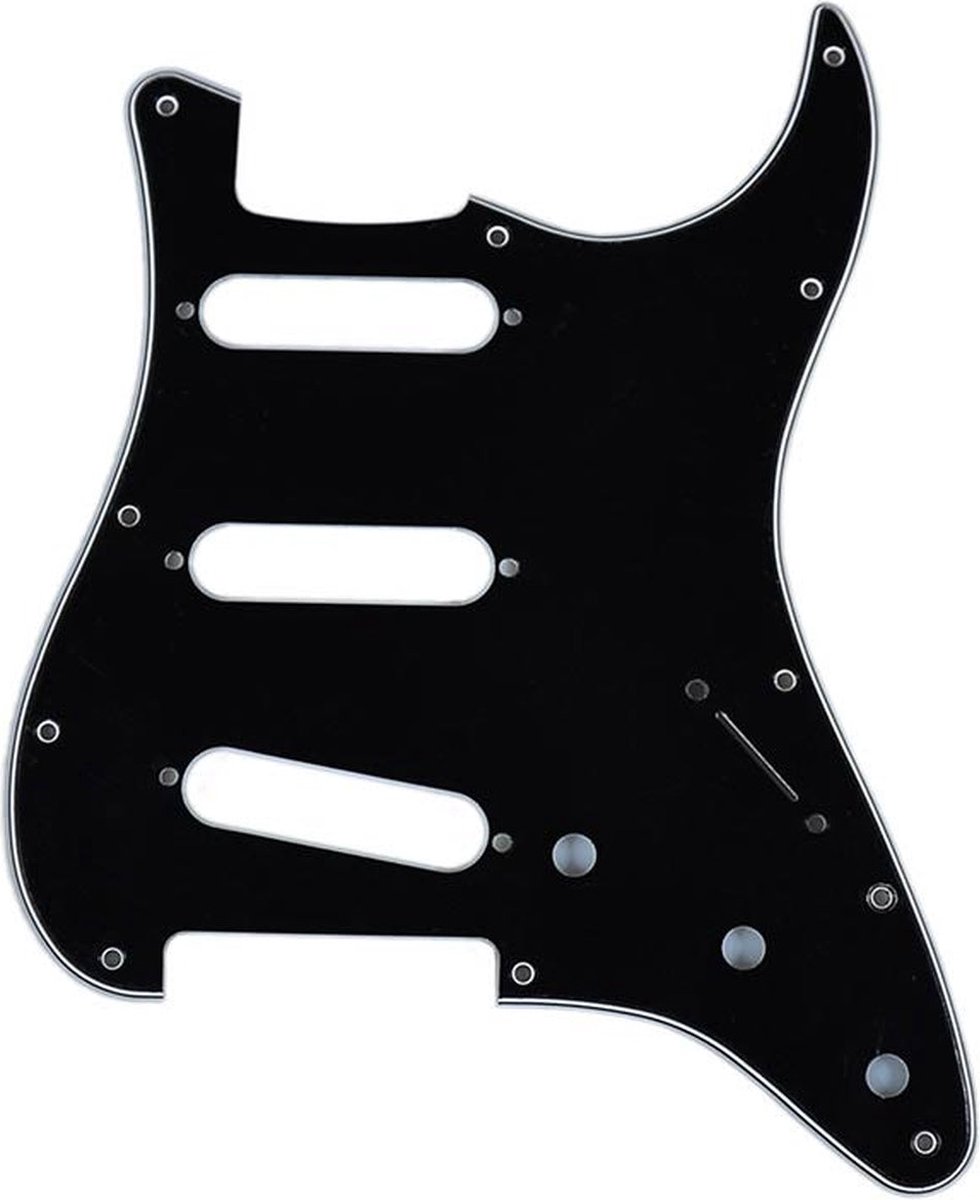 Fender 991359000 pickguard Strat®, SSS, 11 screw holes, 3-ply, black