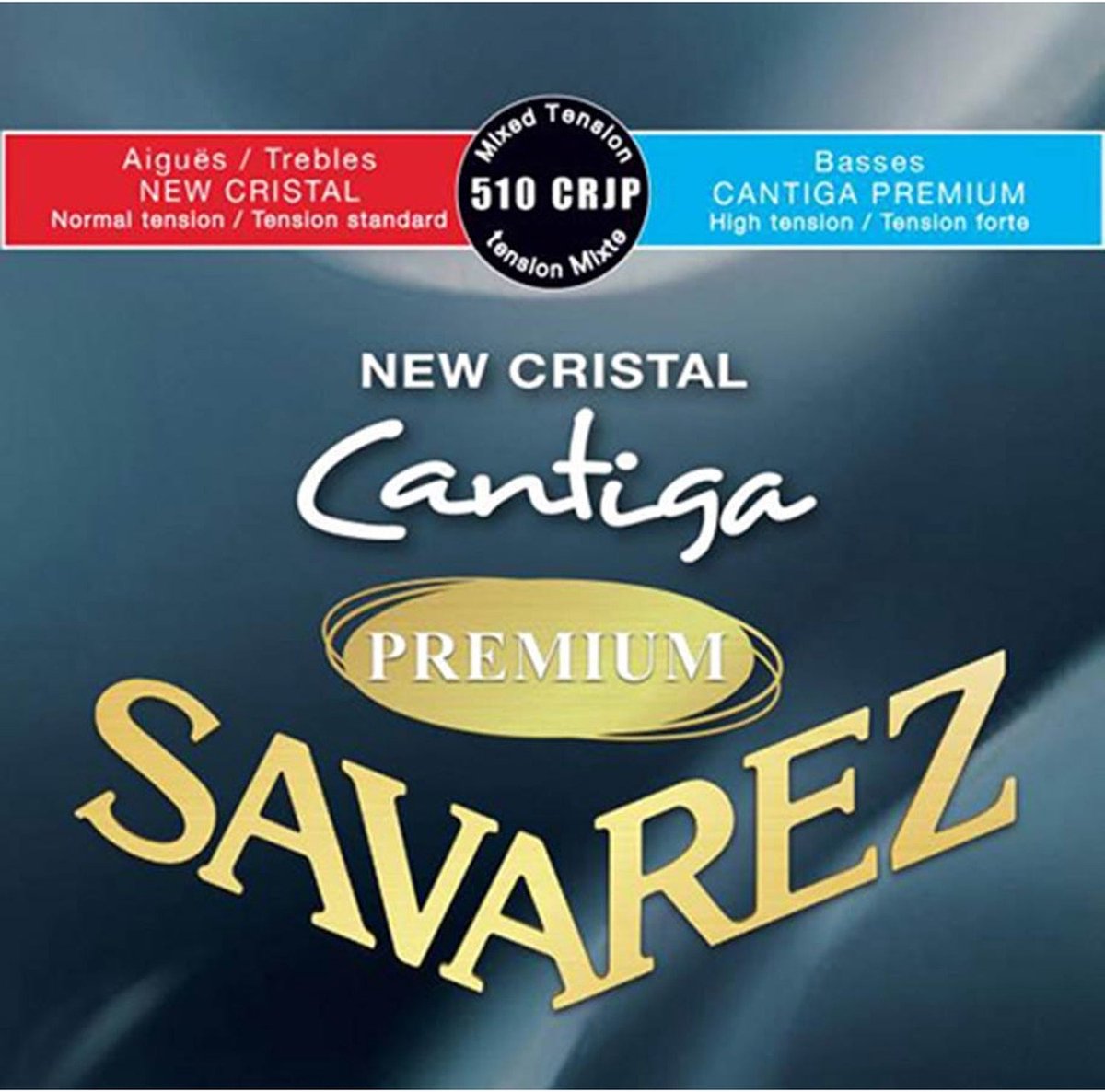 Savarez 510-CRJP snaren set classic, New Cristal trebles MT, Cantiga Premium silver wound basses HT, mixed tension