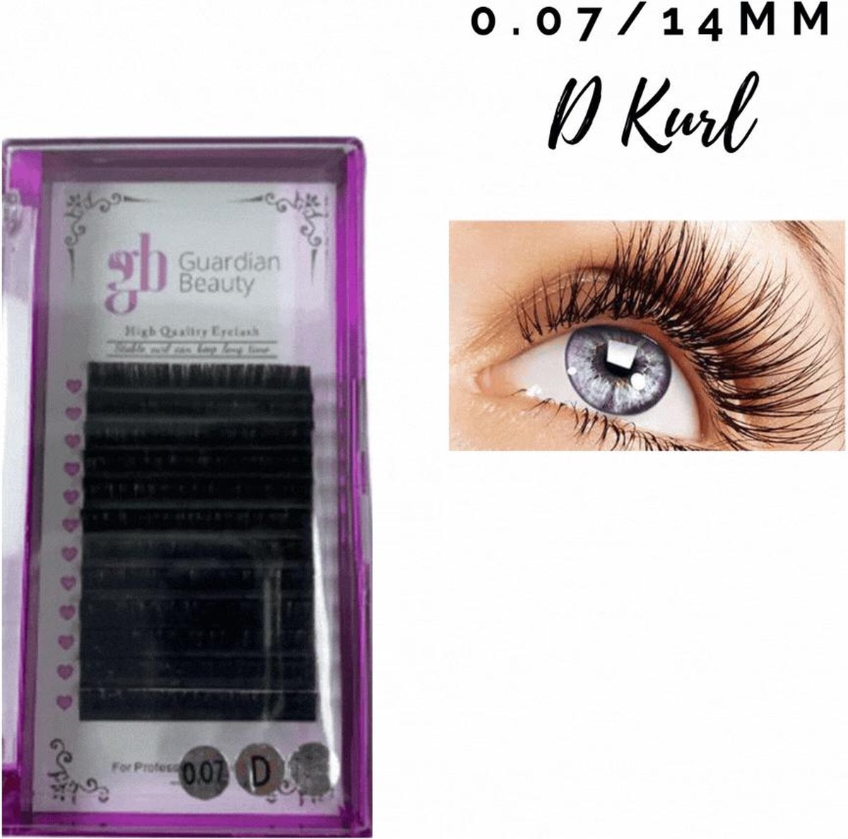 Guardian Beauty Wimpers Extensions - 14mm - 0.07 D Krul