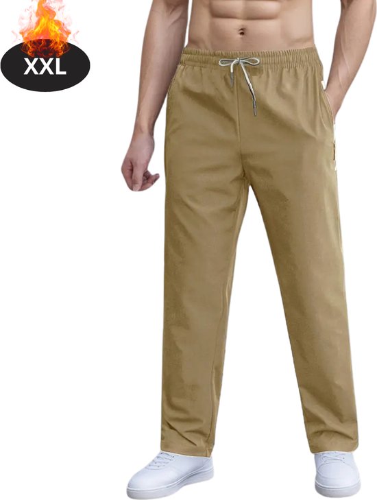 Nivard Trainingsbroek Heren - Sportbroek - Trainingsbroek Lang - Trainingspak - Sportkleding - Khaki - XXL