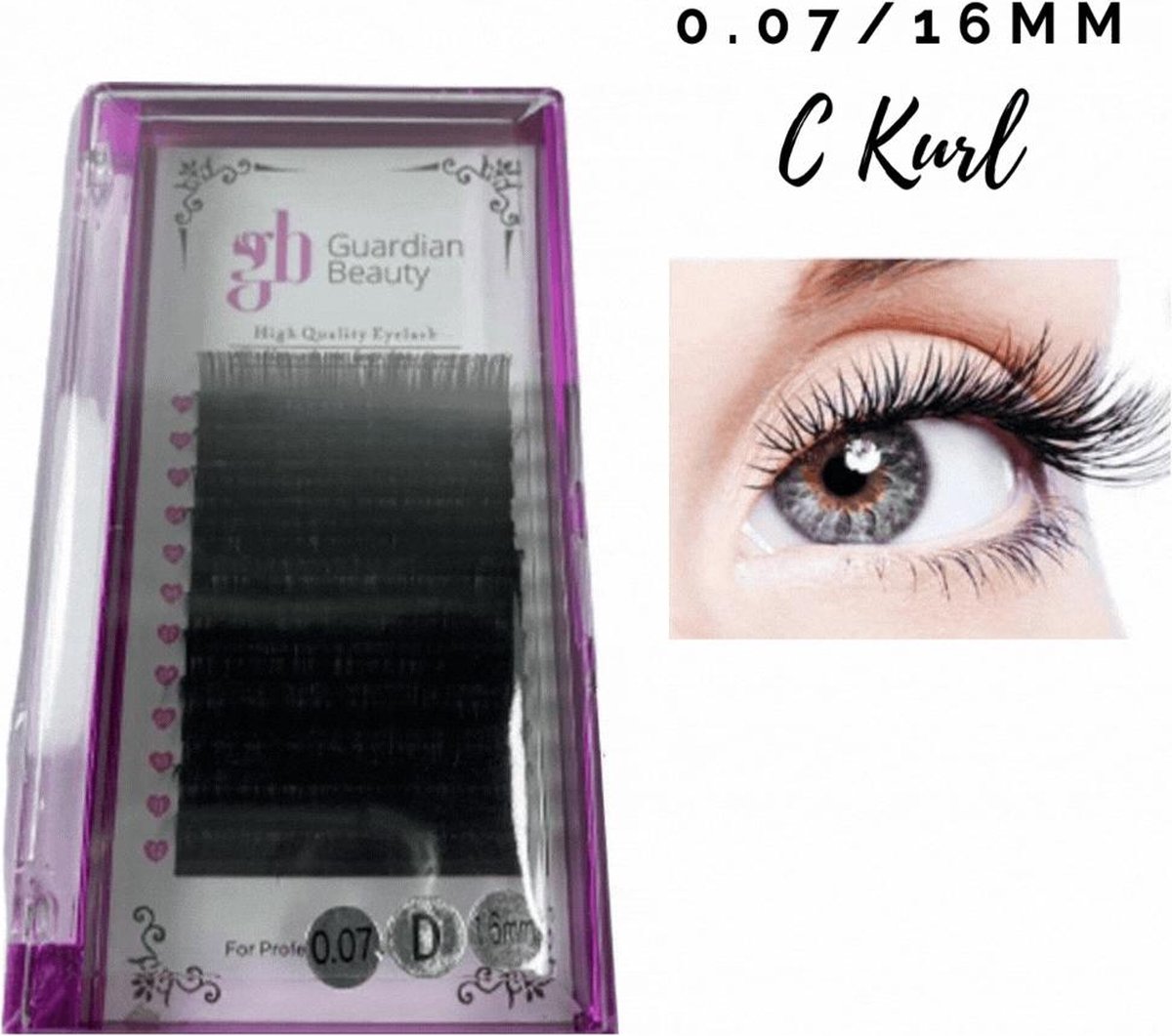Guardian Beauty Wimpers Extensions - 16mm - 0.07 C Krul