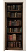 Deurposter 80x205 cm - Deursticker Boekenkast - Vintage - Bruin - Meubelfolie zelfklevend - Deurfolie woonkamer - Interieurfolie fotobehang - Deur plakfolie - Deurstickers - Deurbehang sticker - Kamer decoratie