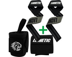 Lionetic Lifting Straps + Wrist Wraps Bundel Deluxe - Fitness Accessoire