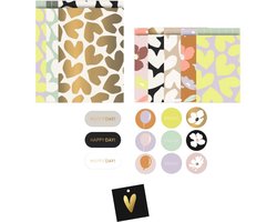 Ik pak het in! Cadeau zakjes Hartjes cadeauzakjes - cadeaupapier - inpakpapier - cadeaustickers - kado zakjes - uitdeelzakjes - inpak zakjes - Cadeau verpakking