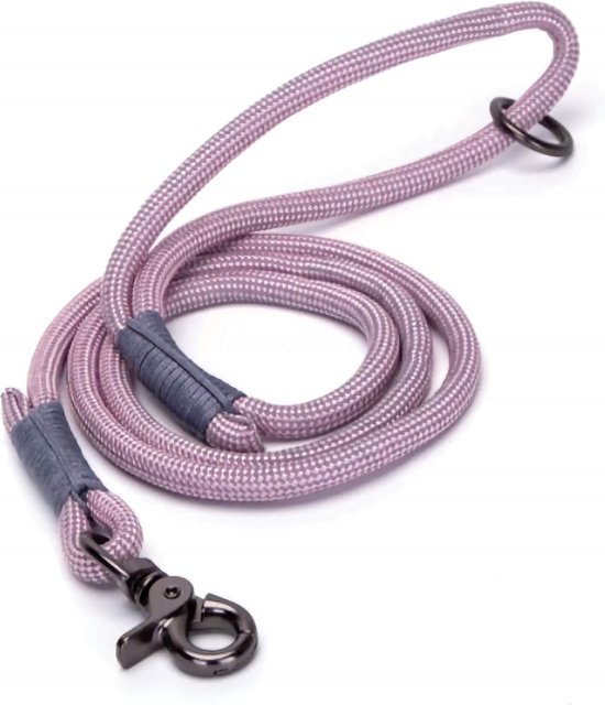 Nobleza Hondenriem - uitlaatriem reflecterend - gevlochten hondenriem - Roze - nylon