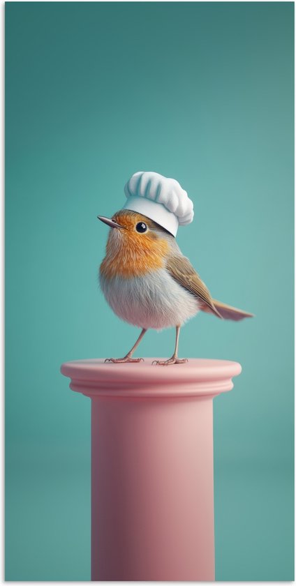 Affiche 80x160 cm - Rouge Vogel - Toque de chef - Socle - Posters - Décoration murale cuisine - Décoration murale Décoration murale - Accessoires décoratifs - Décoration murale chambre