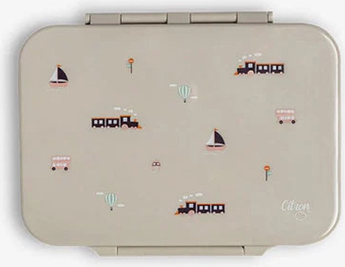 Citron Tritan Lunchbox - 4 compartimenten - 17x21x5cm - Vehicles