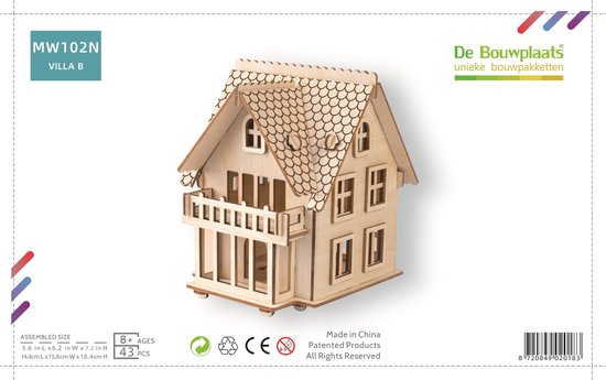 Bouwpakket Villa Huis Huisje B- hout