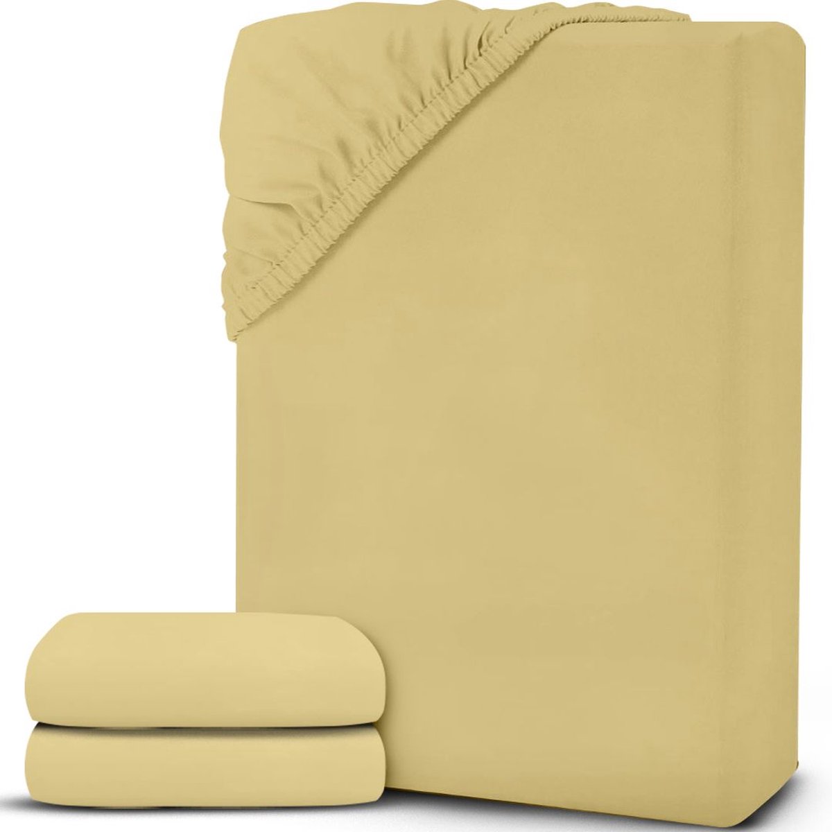White-Label® Matrasovertrek 160x200 - Dekbedovertrek - Hoeslaken - Matrasbeschermer - Extra Zacht - Geel