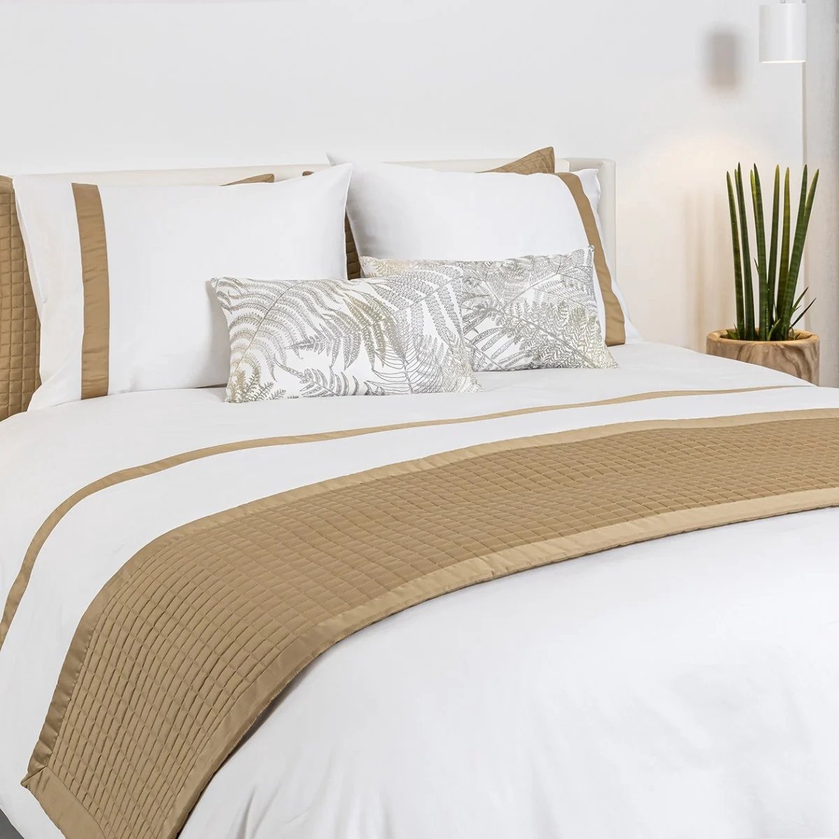 Dommelin Dekbedovertrekset Listra Satijn 300tc 140x200/220, Kleur: Wit-Brons