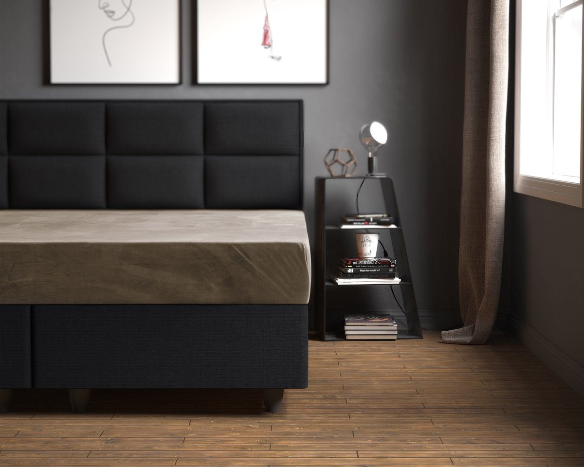 Sleeptime Hoeslaken Velvet - 180x200 - Super Zacht - Grijs