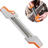2 in 1 - 4 mm vijl - kettingzaagkettingslijper - 2 in 1 vijl - kettingslijper - duurzaam en roestbestendig - ideaal voor gebruik buitenshuis