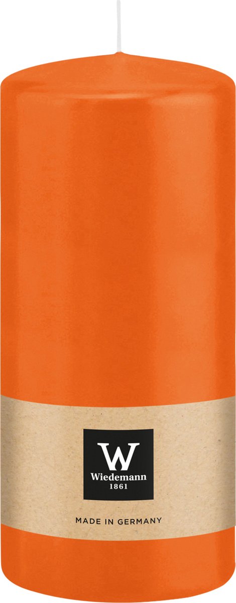 Wiedemann Cilinderkaars/stompkaars - oranje - 15 x 7 cm - 63 branduren - zuilkaarsen