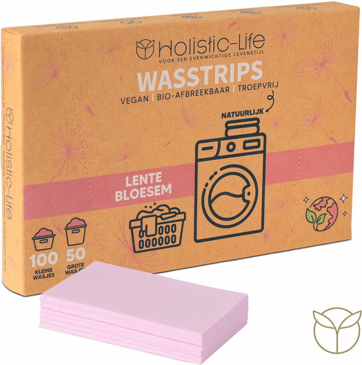 Goedkoopste Natuurlijke Wasstrips - Lentebloesem 100 Wasbeurten Incl. Wasverzachter – Wasdoekjes – Vegan – Zero Waste - Kerst Cadeau