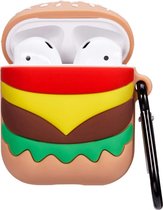 Cartoon Silicone Case voor Apple Airpods - hamburger - met hanger