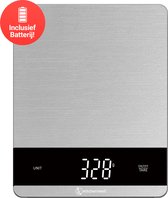 Kitchenwell Digitale Precisie Keukenweegschaal – Weegschaal Keuken - 5gr - 10kg – Tarra Functie - Grijs