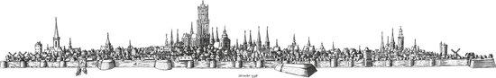 Skyline van Utrecht uit 1598