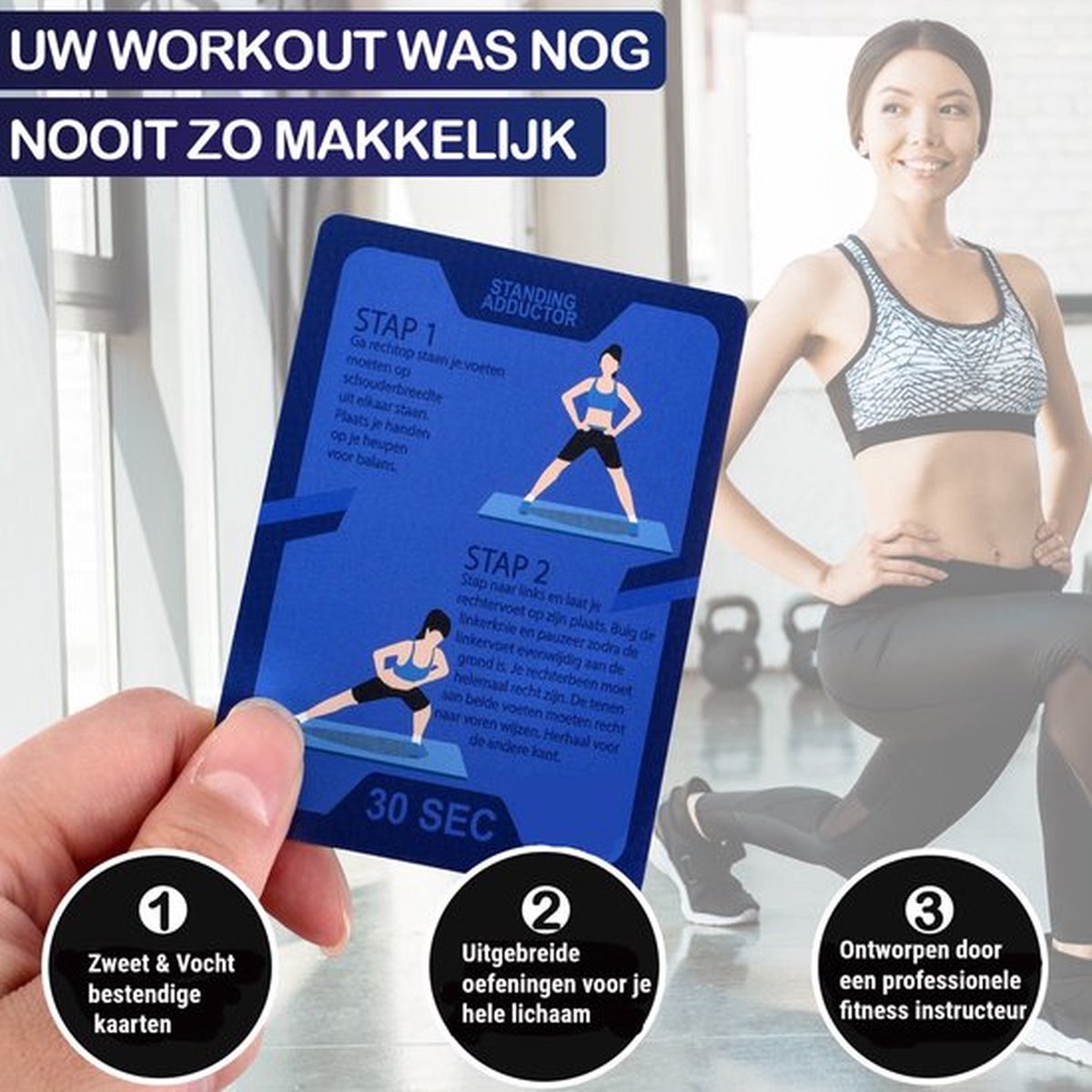 WEBU 51 Bodyweight Kaarten + 51 Weerstandsband Workout Kaarten | Incl. Gratis Trainingsvideo’s - Fitness - Crossfit - Krachttraining - Thuis Sporten - Weerstandsband - Trainingskaarten — cadeau in Hobby - foto 4