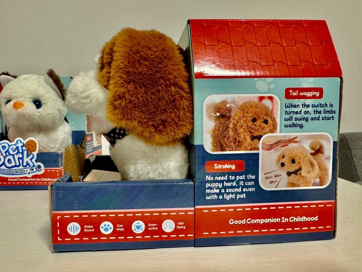 Wandelend Hondenspeelgoed Voor Kinderen, Interactief Elektronisch Pluche Speelgoed Voor Huisdieren Hond Knuffels Met Blaffende En Kwispelende Staartspeeltjes Voor Kindercadeaus
