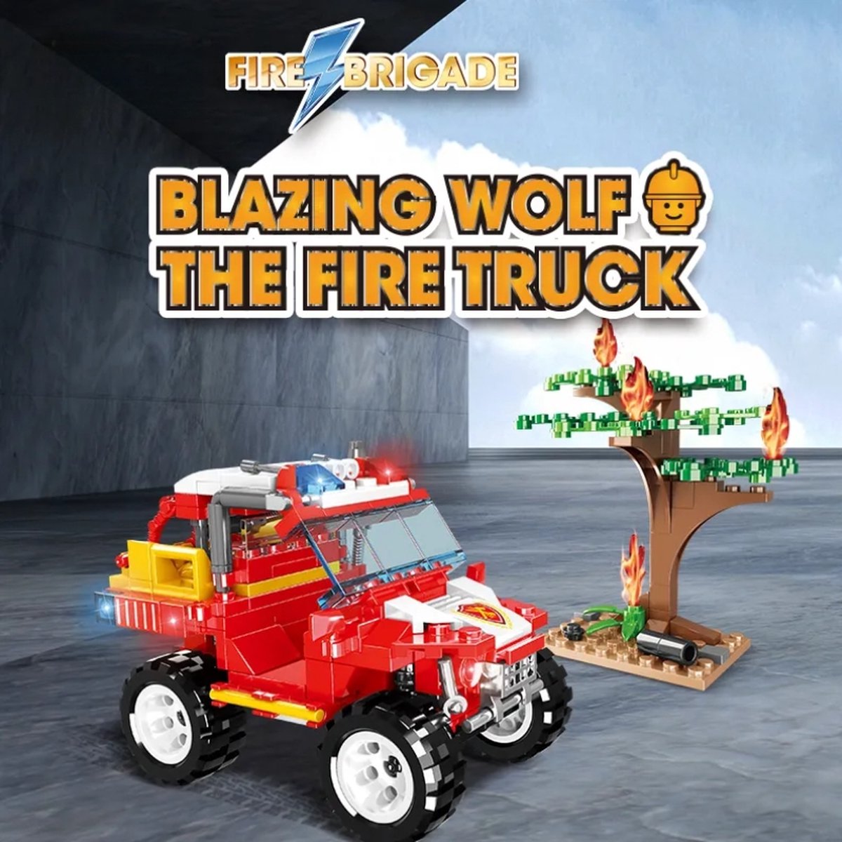 Woma - The Fire Truck - Brandweer Bouwset - Bouwpakket - Bouwblokjes - Bouwset - Compatibel met Lego bouwstenen - 252 Stuks