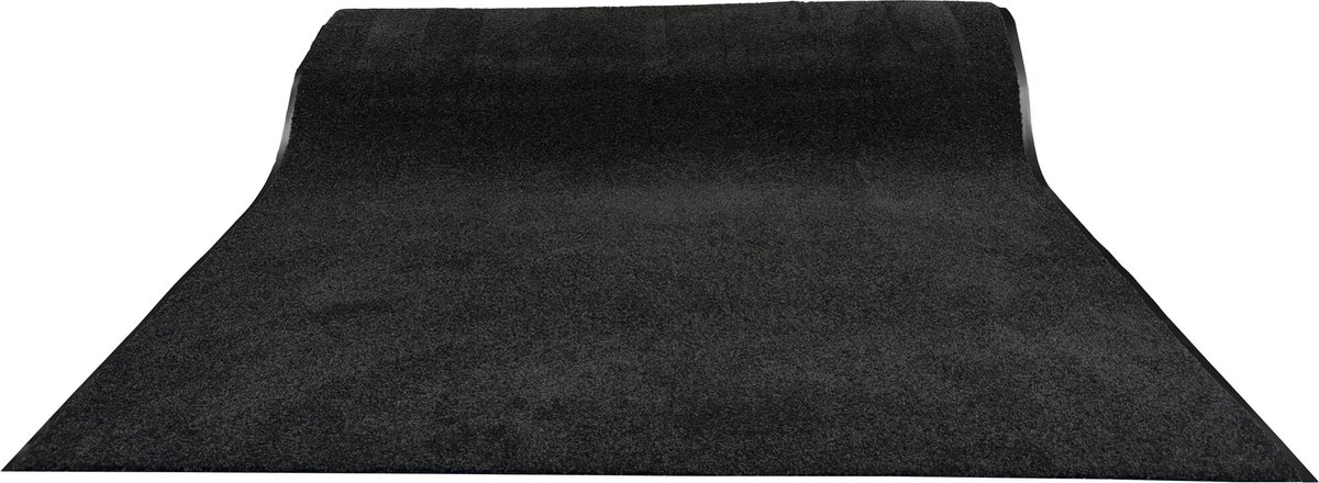JYG Deurmat binnen - 120x300cm - CLEANWASH ZWART - Belgische Droogloopmat in Extra Grote Maten – Superabsorberend Polyamide, Antislip Vinyl Rug, 3 Kleuren, Diverse Lengtes en Breedtes – Luxe Afwerking in Eigen Atelier