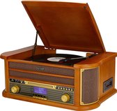 Bol.com Denver Retro Platenspeler - Ingebouwde Speakers en Versterker - DAB Radio - Radio CD Speler - MRD51 - Hout aanbieding