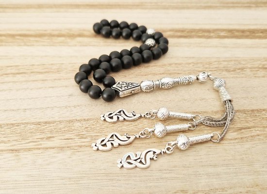 Handgemaakte natuurstenen tasbih met onyx