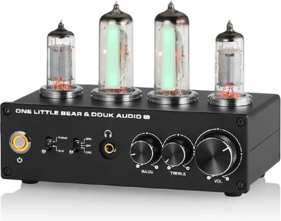 Nobsound - Voorversterker - Buizenversterker - Phono & RCA Ingangen - 6E2 & 6A2 Buizen - Hifi Audio - Met 3,5mm Hoofdtelefoonaansluiting