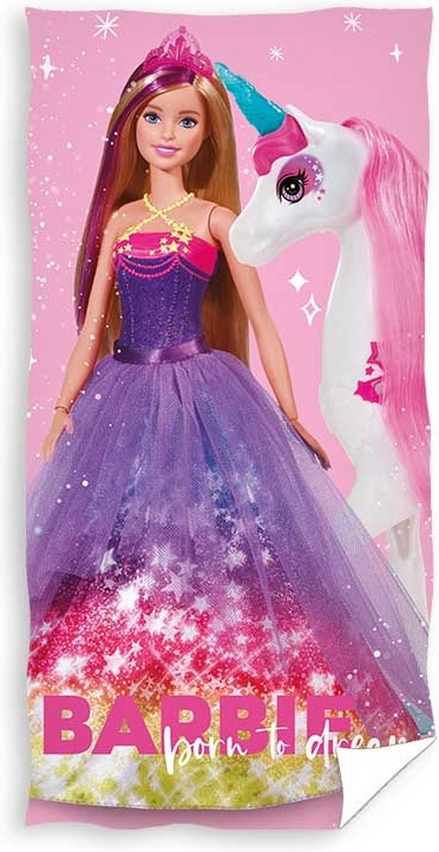 Barbie Strandlaken, Born to Dream - 70 x 140 cm - Katoen