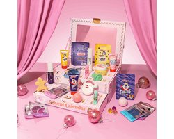 Adventskalender Bubble't voor de feestdagen - Big Beauty Box met Spiegel, Badbommen, Slaapsprays, Lippenbalsems en nog veel meer! (24 Vensters) - Bubble T Cosmetics