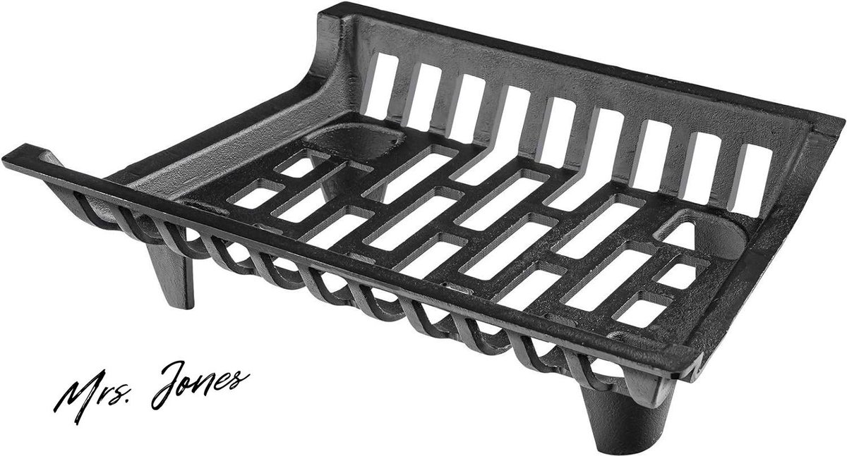 Mrs. Jones Haard vuurrooster houthouder - binnen buiten - zware belasting - openen vuur rooster - vrijstaand hout verbranding frame zwart .