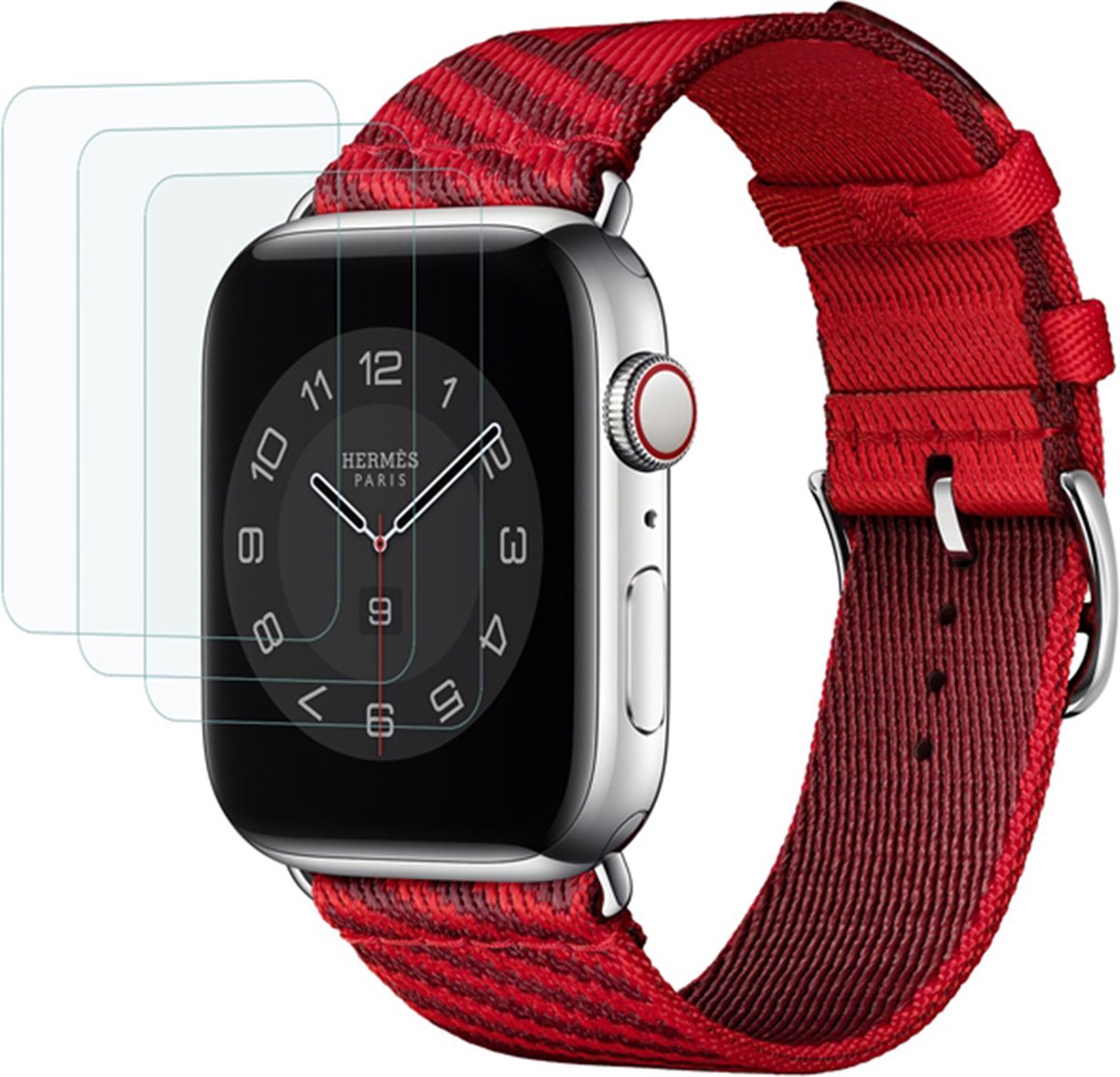 Eko, Screenprotector geschikt voor Apple Watch 42mm - [3 Stuks] Tempered Glass & Anti-Scratch, Transparant