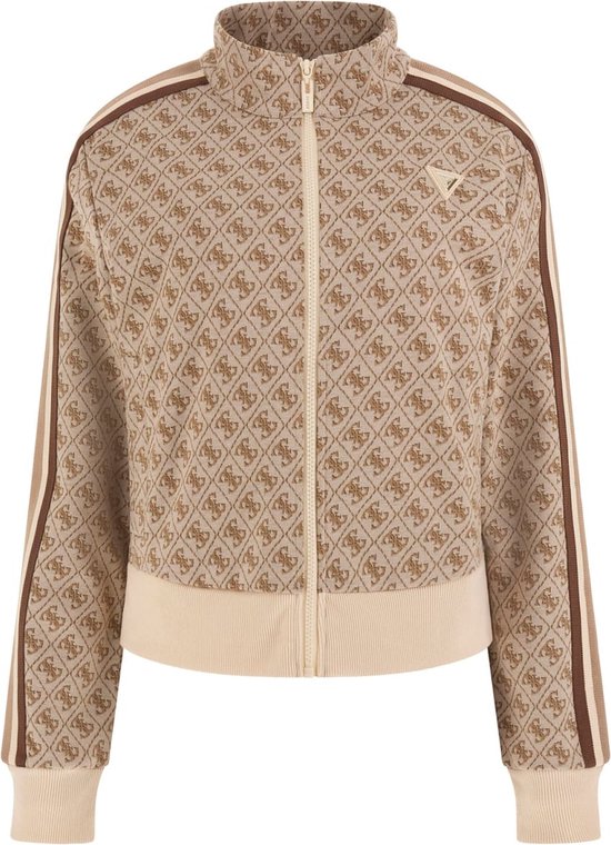 Sweat-shirt Zip Guess Jean G Logo pour femme - Beige - Taille S