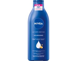 NIVEA Verzorgende Body Milk - met Hyaluronzuur Zachte Amandel Olie en Voedend serum - Body Melk met 72 Uur Hydratatie - Voor Droge tot Zeer Droge Huid - 400 ml