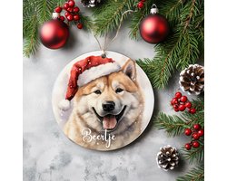 Kerstboom hanger Akita met naam
