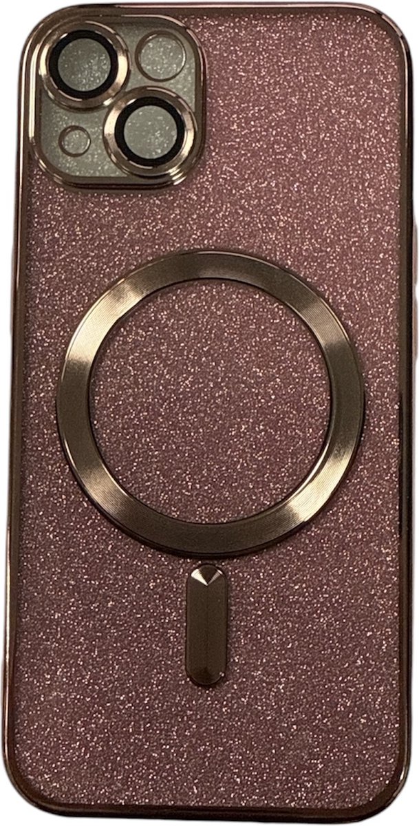 Glitter Telefoonhoesje Geschikt voor Magsafe met Camera Bescherming voor iPhone 14 - FuturiQ - Roze