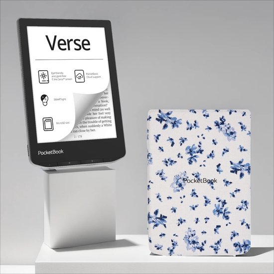 PocketBook Verse Mist Grey + Bloemen PocketBook hoesje - PocketBook - €147,00